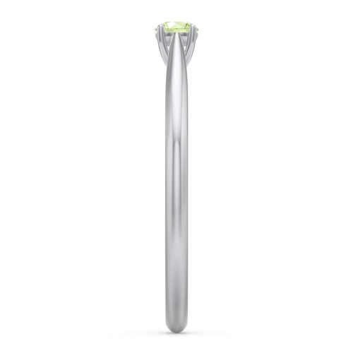 Classic Solitaire Sparkle Ring – Sterling Silver with Peridot
