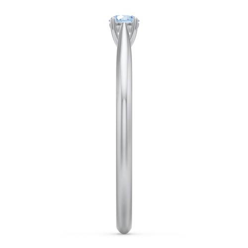Classic Solitaire Sparkle Ring – Sterling Silver with Blue Topaz