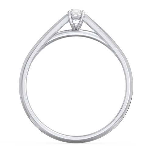 Classic Solitaire Sparkle Ring – Sterling Silver with Diamond