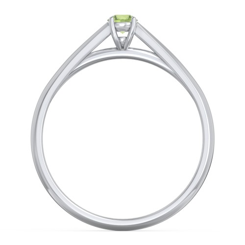Classic Solitaire Sparkle Ring – Sterling Silver with Peridot