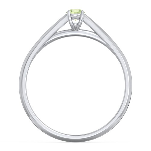 Classic Solitaire Sparkle Ring – Sterling Silver with Peridot
