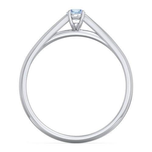 Classic Solitaire Sparkle Ring – Sterling Silver with Blue Topaz