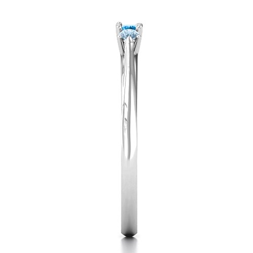Trinity Ring on Classic Band – Sterling Silver with Blue Topaz and Aquamarine