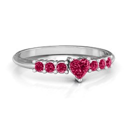 Beaming with Love Ring in 925 Sterling Silver with Ruby
