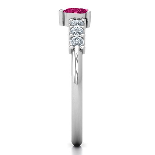 Beaming with Love Ring – Sterling Silver with Ruby and Cubic Zirconia