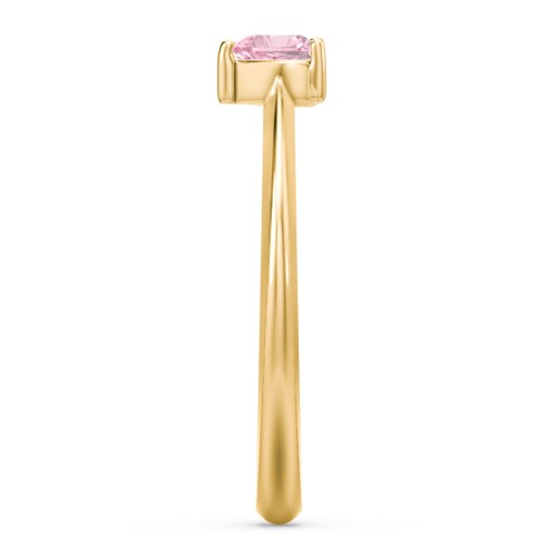 Solitaire Heart Gemstone Ring with Tapered Knife Edge Band