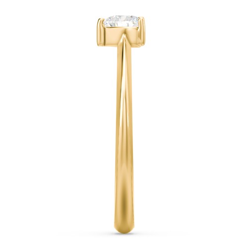 Solitaire Heart Gemstone Ring with Tapered Knife Edge Band – 18K Gold Plated Silver with Lab Diamond