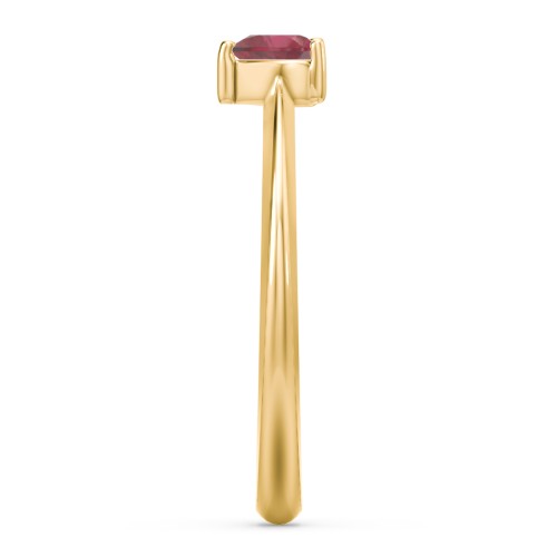Solitaire Heart Gemstone Ring with Tapered Knife Edge Band