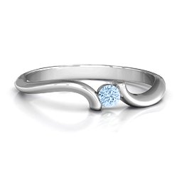 For Always Ring in 925 Sterling Silver with Aquamarine