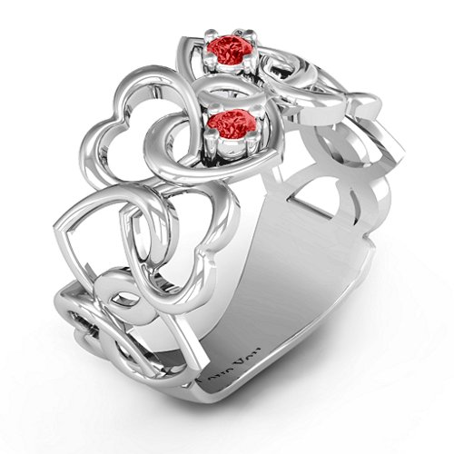Your Heart and Mine Ring – Sterling Silver with Garnet