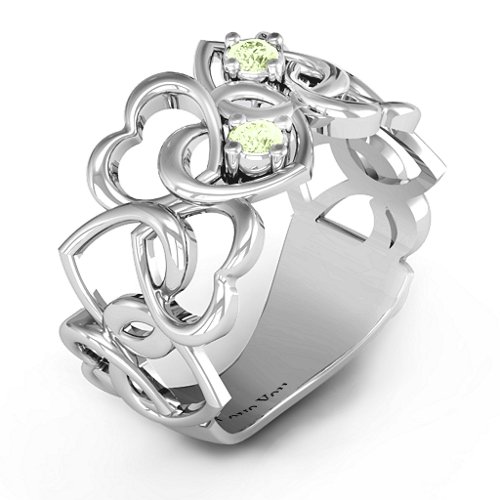 Your Heart and Mine Ring – Sterling Silver with Peridot