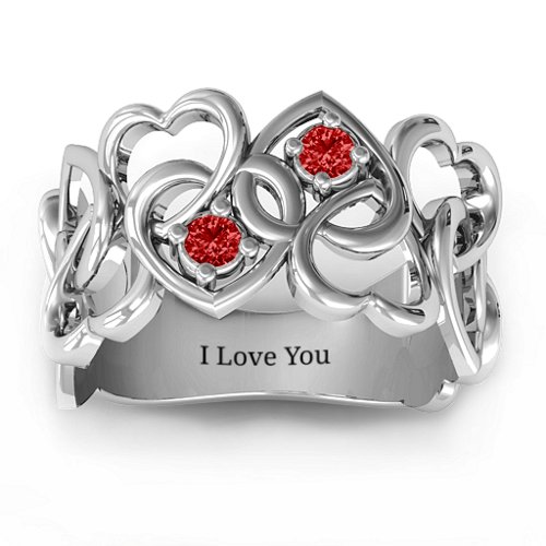 Your Heart and Mine Ring – Sterling Silver with Garnet