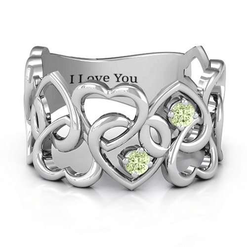 Your Heart and Mine Ring – Sterling Silver with Peridot
