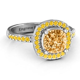 Cushion Cut Statement Ring with Halo