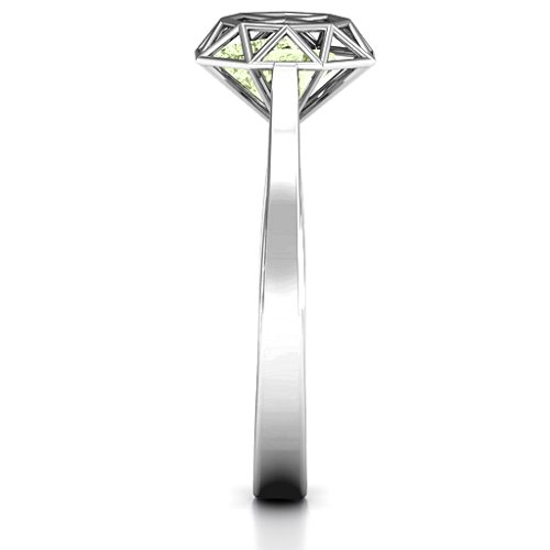 Diamond Cage Ring with Encased Heart Stones