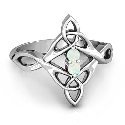 Celtic Sparkle Ring with Interwoven Infinity Band