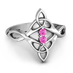 Celtic Sparkle Ring with Interwoven Infinity Band