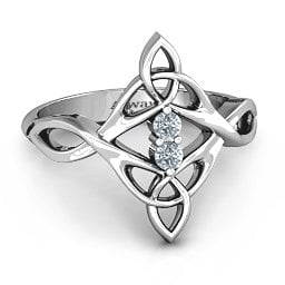 Celtic Sparkle Ring with Interwoven Infinity Band