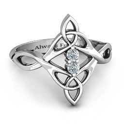 Celtic Sparkle Ring with Interwoven Infinity Band