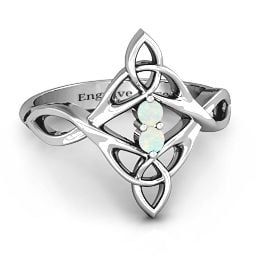 Celtic Sparkle Ring with Interwoven Infinity Band