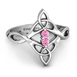 Celtic Sparkle Ring with Interwoven Infinity Band