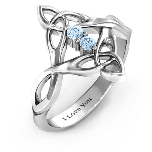 Celtic Sparkle Ring with Interwoven Infinity Band