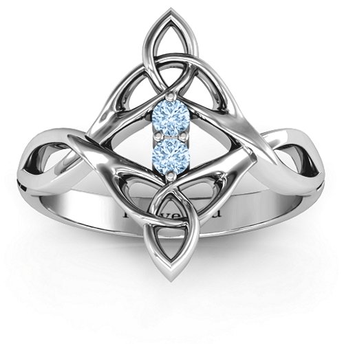 Celtic Sparkle Ring with Interwoven Infinity Band