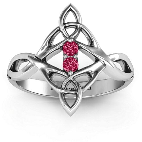 Celtic Sparkle Ring with Interwoven Infinity Band