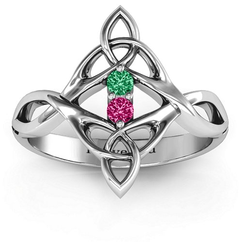 Celtic Sparkle Ring with Interwoven Infinity Band