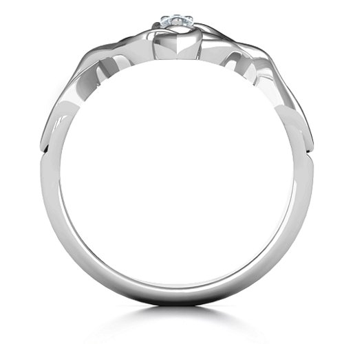 Celtic Sparkle Ring with Interwoven Infinity Band – Sterling Silver with Cubic Zirconia