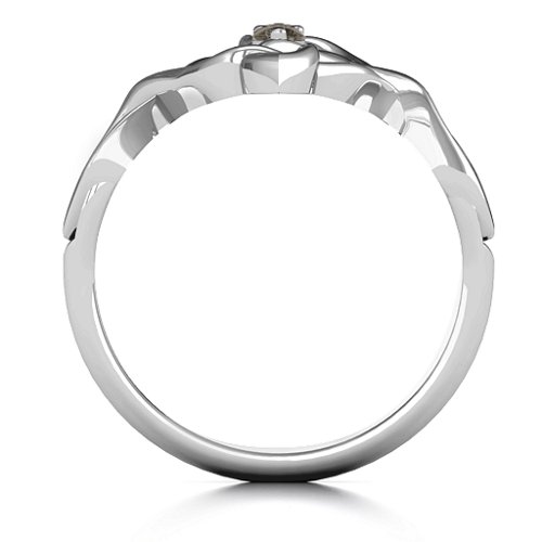 Celtic Sparkle Ring with Interwoven Infinity Band – Sterling Silver with Smokey Quartz