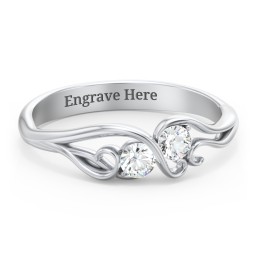 Swirl of Style Birthstone Ring in 925 Sterling Silver with Cubic Zirconia