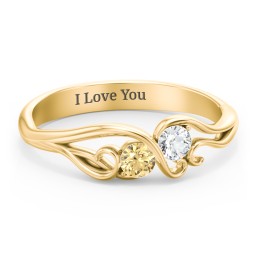 Swirl of Style Birthstone Ring in 18K Gold Plated Silver with Citrine and Cubic Zirconia