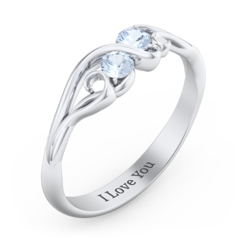 Swirl of Style Birthstone Ring – Sterling Silver with Aquamarine