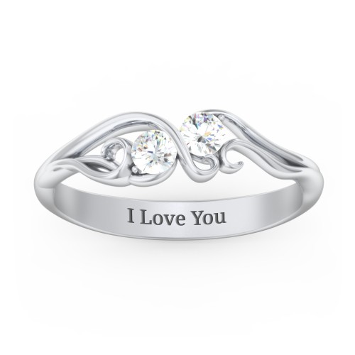 Swirl of Style Birthstone Ring – Sterling Silver with Cubic Zirconia