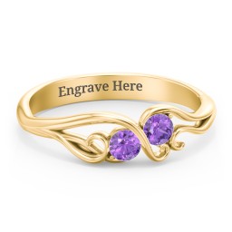 Swirl of Style Birthstone Ring in 18K Gold Plated Silver with Amethyst