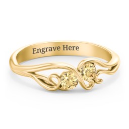 Swirl of Style Birthstone Ring in 18K Gold Plated Silver with Citrine