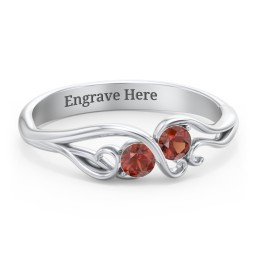 Swirl of Style Birthstone Ring in 925 Sterling Silver with Garnet