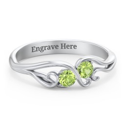 Swirl of Style Birthstone Ring in 925 Sterling Silver with Peridot