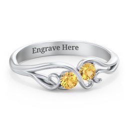 Swirl of Style Birthstone Ring in 925 Sterling Silver with Citrine