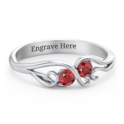 Swirl of Style Birthstone Ring in 925 Sterling Silver with Garnet