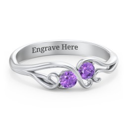 Swirl of Style Birthstone Ring in 925 Sterling Silver with Amethyst