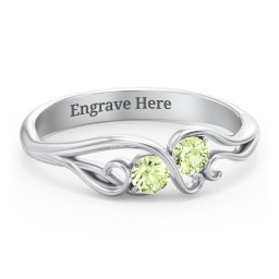 Swirl of Style Birthstone Ring in 925 Sterling Silver with Peridot