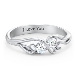 Swirl of Style Birthstone Ring in 925 Sterling Silver with Diamond