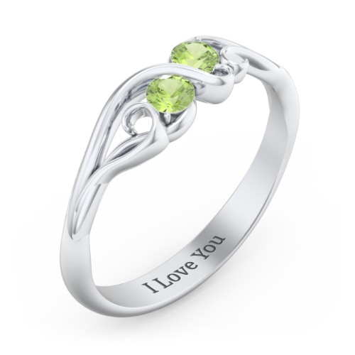 Swirl of Style Birthstone Ring – Sterling Silver with Peridot
