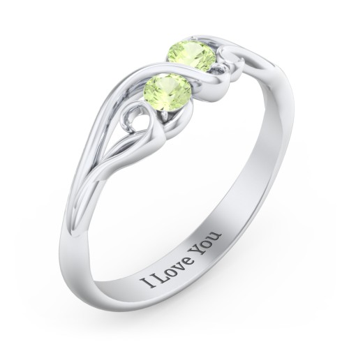 Swirl of Style Birthstone Ring – Sterling Silver with Peridot