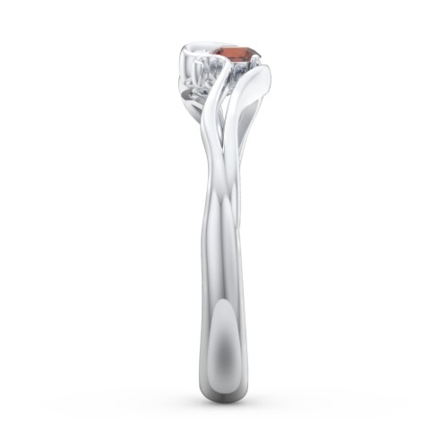 Swirl of Style Birthstone Ring – Sterling Silver with Garnet
