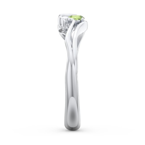 Swirl of Style Birthstone Ring – Sterling Silver with Peridot