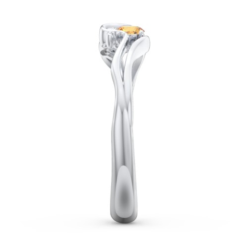 Swirl of Style Birthstone Ring – Sterling Silver with Citrine