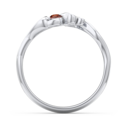 Swirl of Style Birthstone Ring – Sterling Silver with Garnet